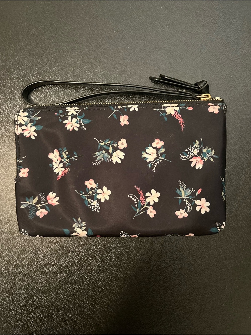 kate spade Black Floral Wristlet with Gold Plaque - Picture 2 of 4